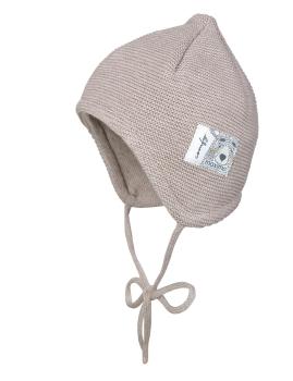 Maximo Baby-Mütze gestrickt beige 100% Baumwolle